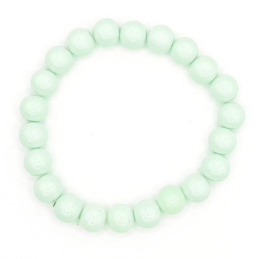 Pastel Green Glass Beaded Bracelet
