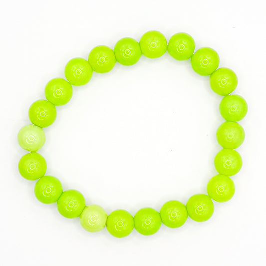 Green Slime Glass Beaded Bracelet