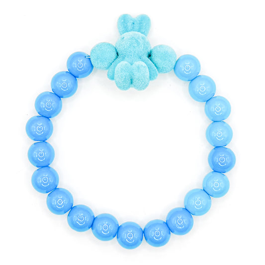 Blue Funny Bunny Glass Beaded Bracelet