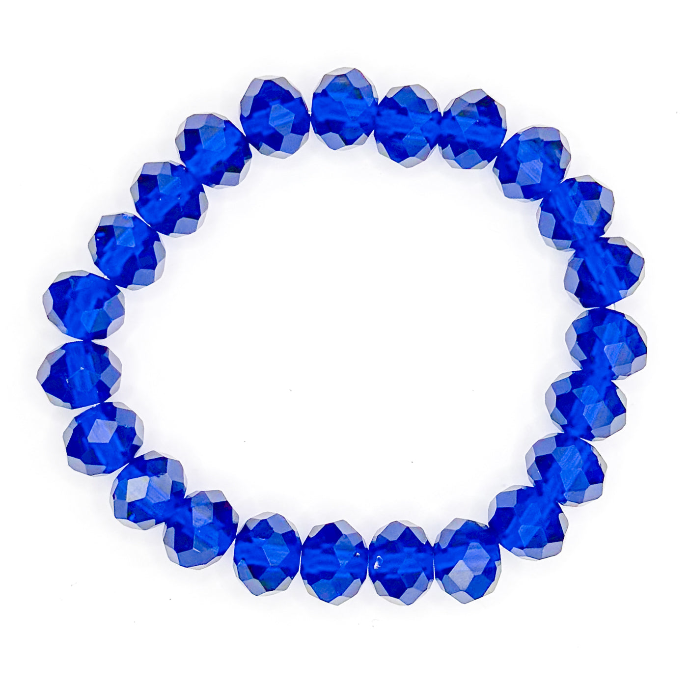 Dark Blue Star Blast Glass Beaded Bracelet