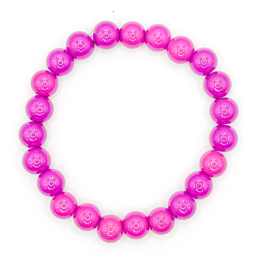 Purple Bubble Glass Beaded Bracelet