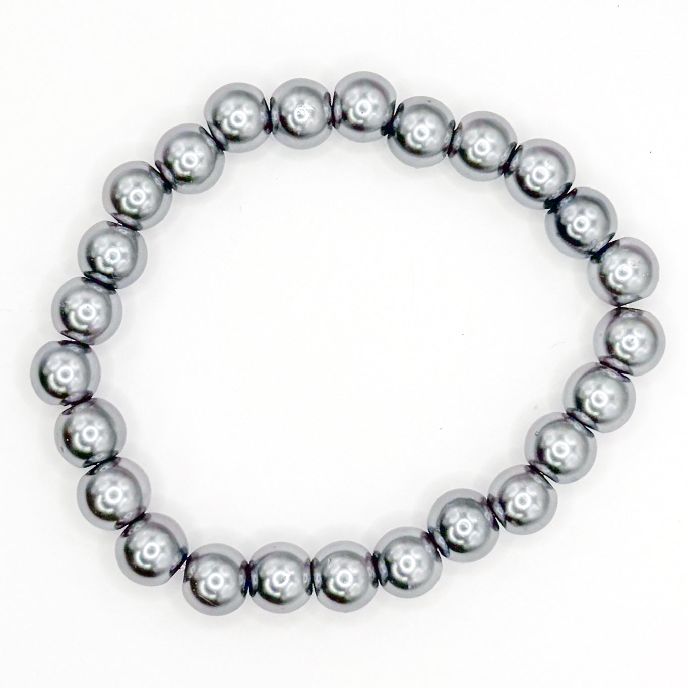 Extra Light Silver Bubble Glass Beaded Bracelet