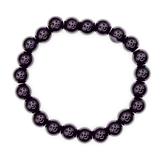Dark Gray Bubble Glass Beaded Bracelet