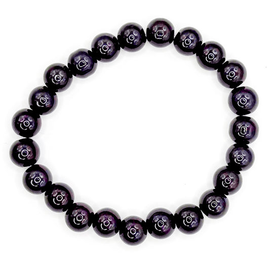 Black Bubble Glass Beaded Bracelet