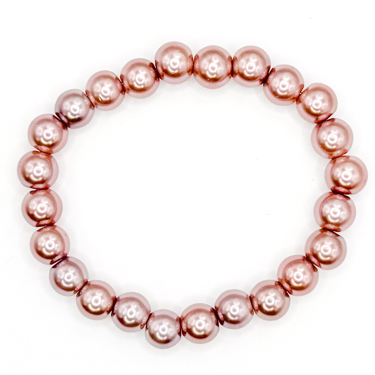 Light Brown Bubble Glass Beaded Bracelet