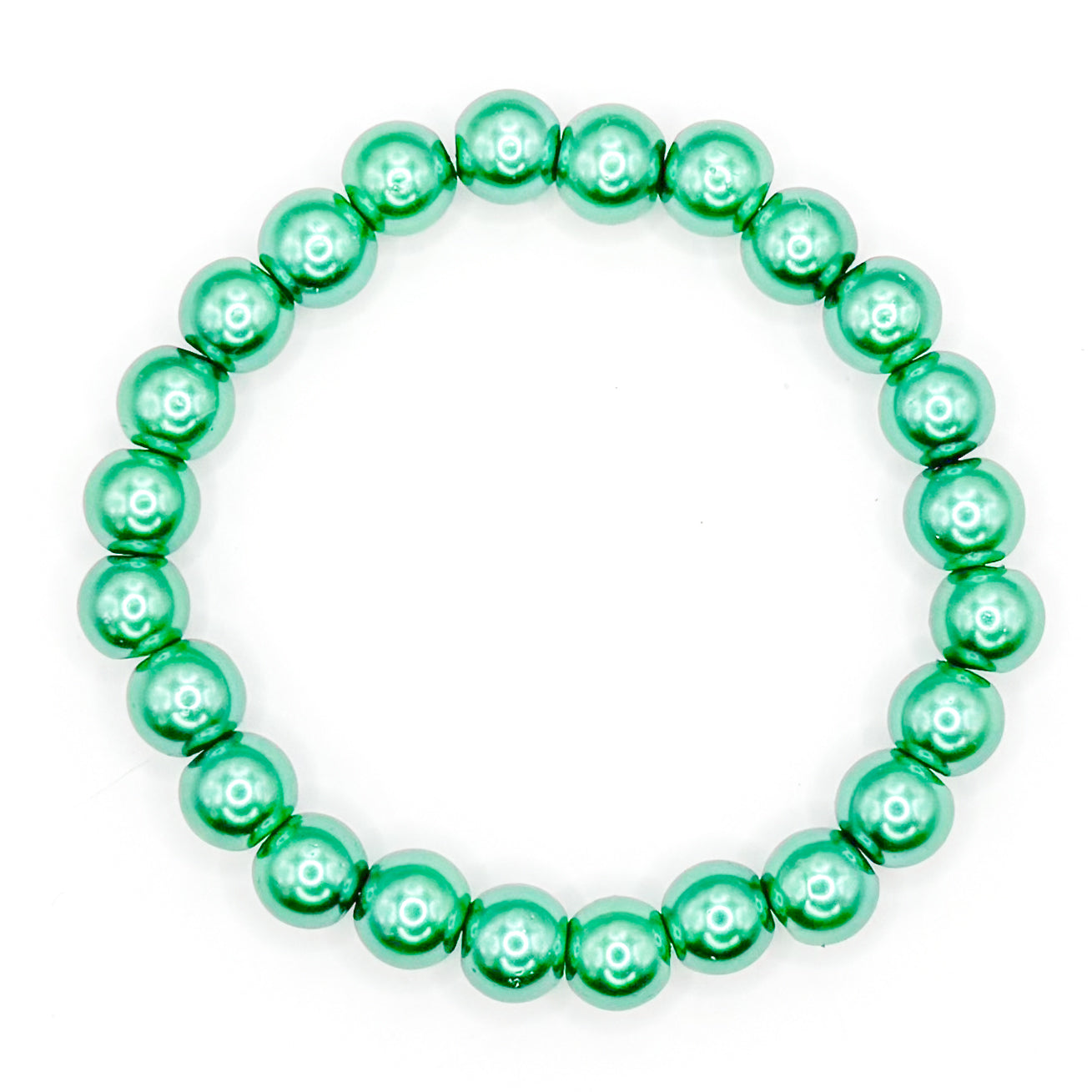 Dark Palm Leaf Bubble Glass Beaded Bracelet
