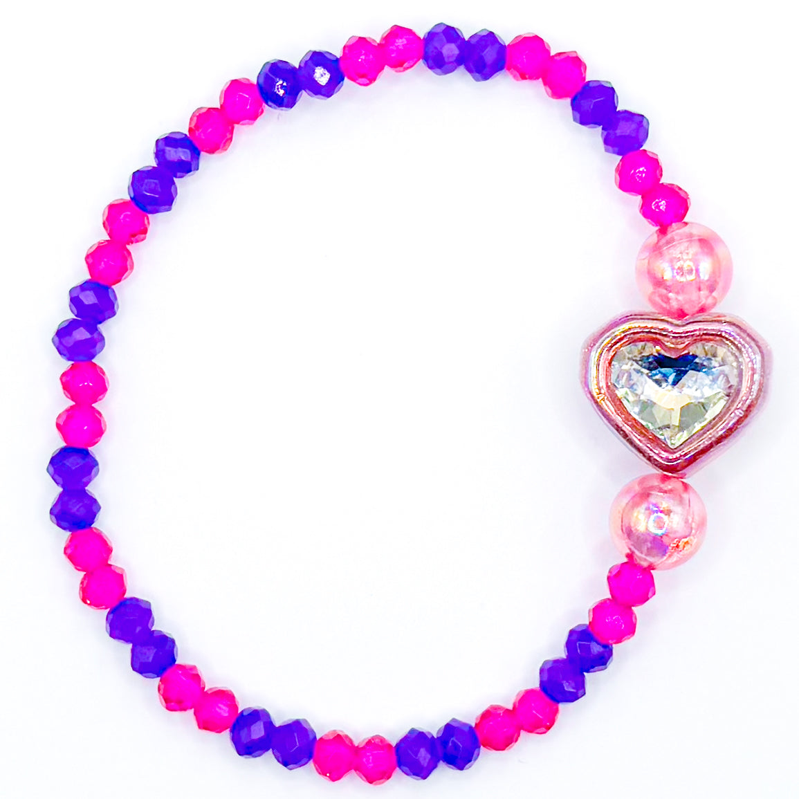 Disco Heart Beaded Bracelet