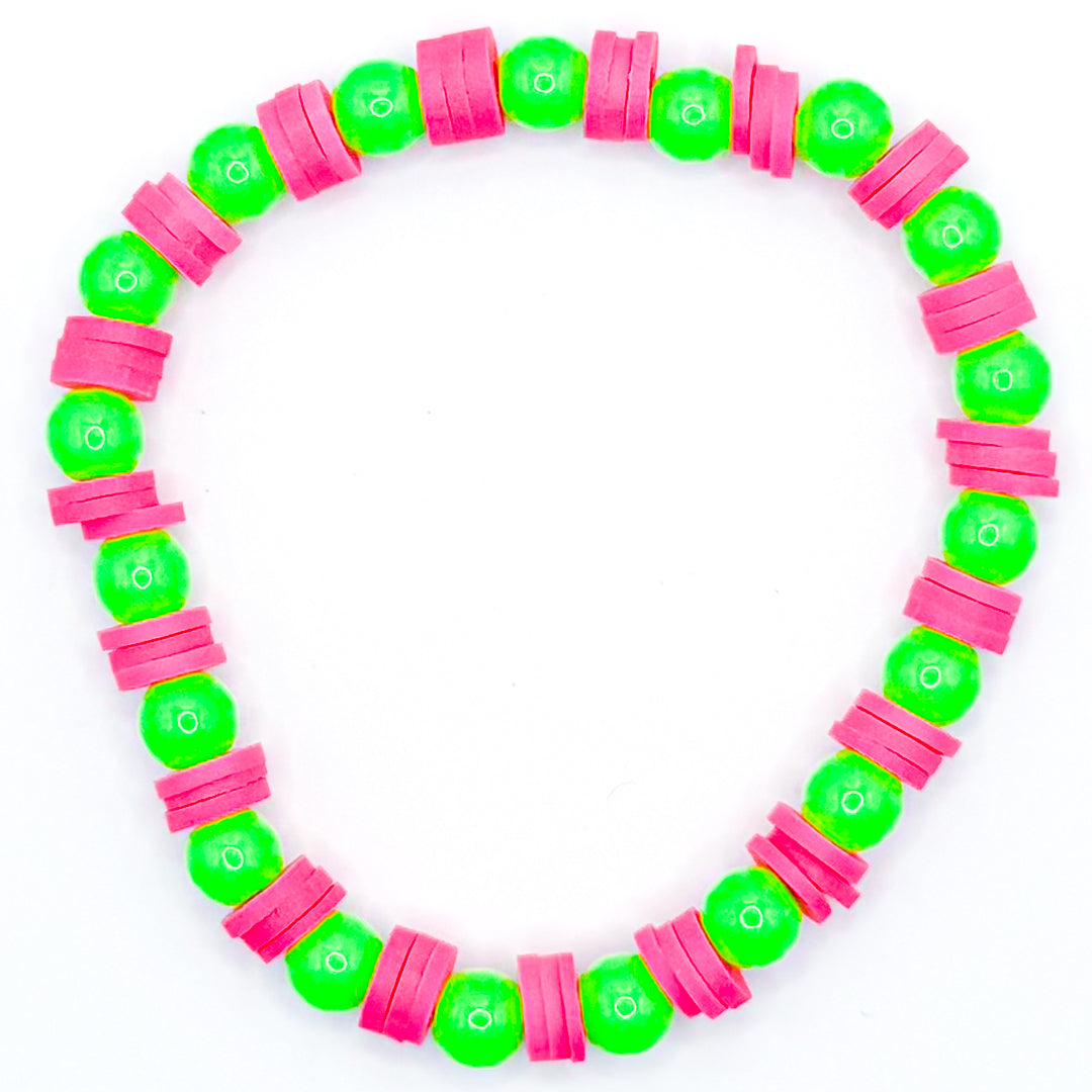 Clay Watermelon Splash Beaded Bracelet
