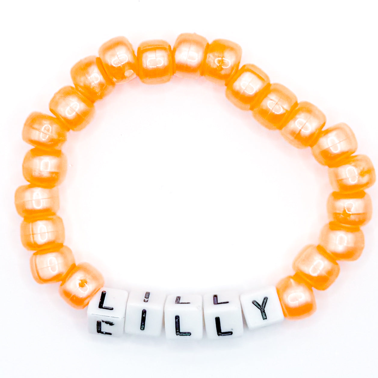 Orange "Lilly" Beaded Bracelet