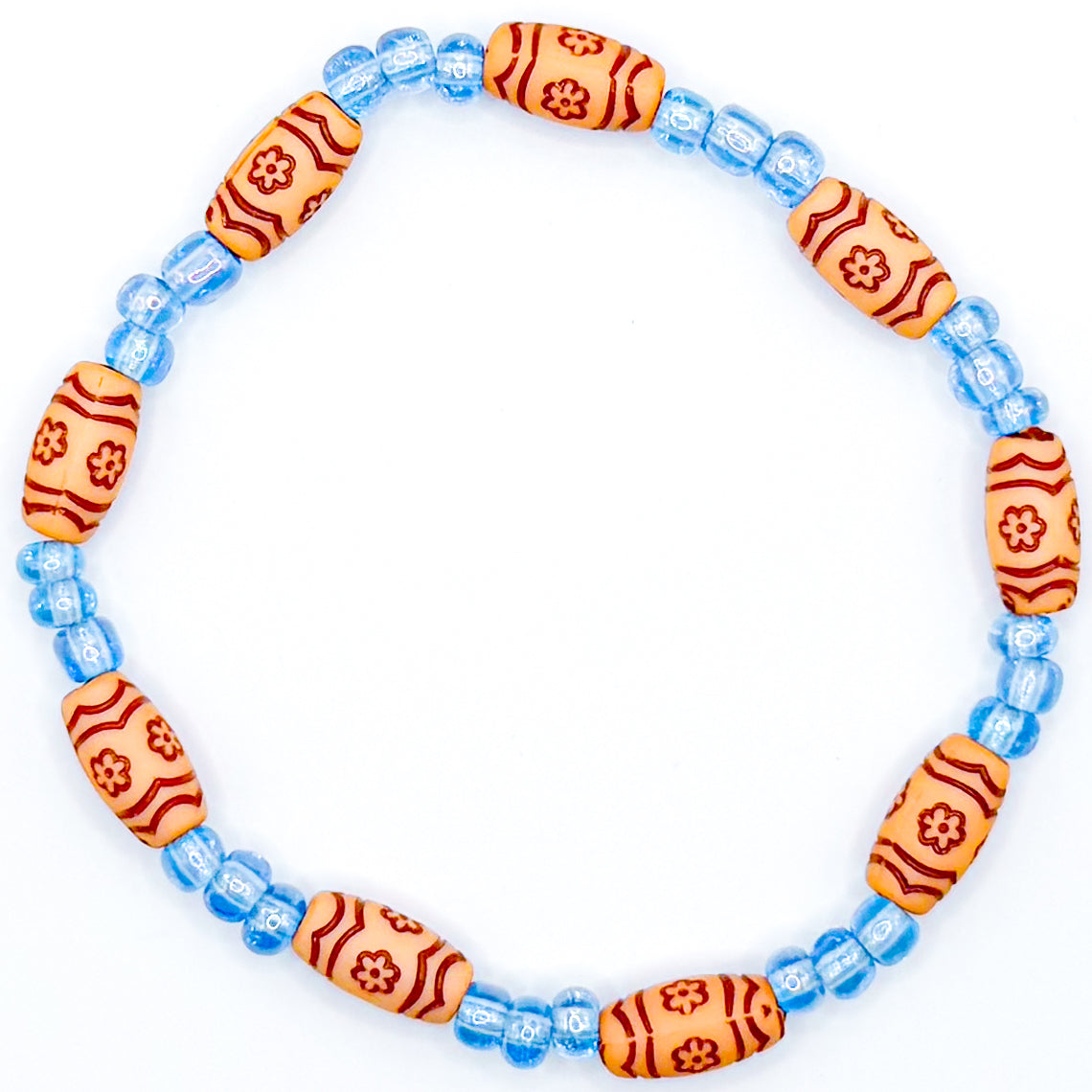 Tropical Blue Seed Beaded Bracelet