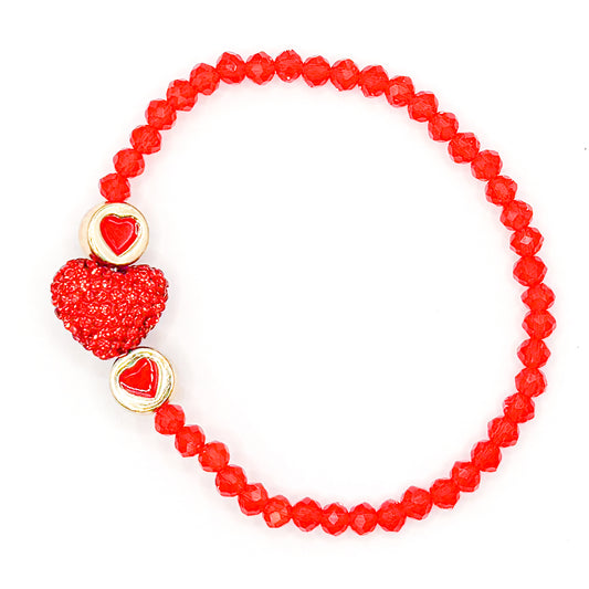 Sparkly LOVE Glass Beaded Bracelet