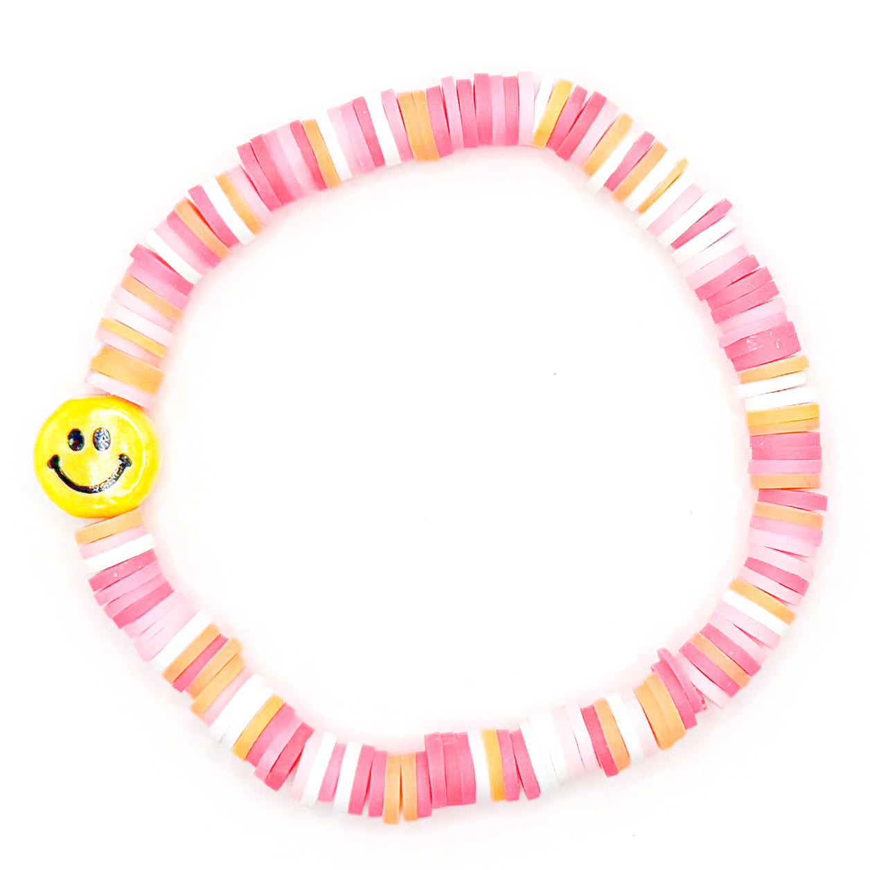 Smiley Island Girl Clay Beaded Bracelet