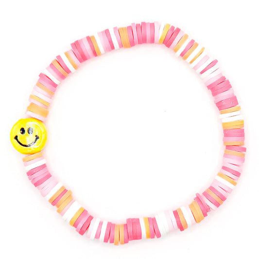Smiley Island Girl Clay Beaded Bracelet