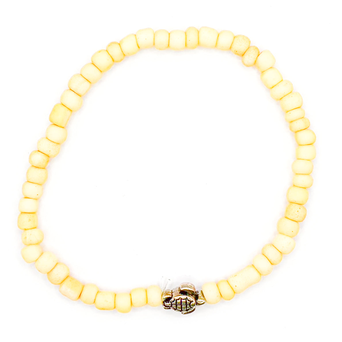 Butter Yellow Turtle Seed Beaded Bracelet