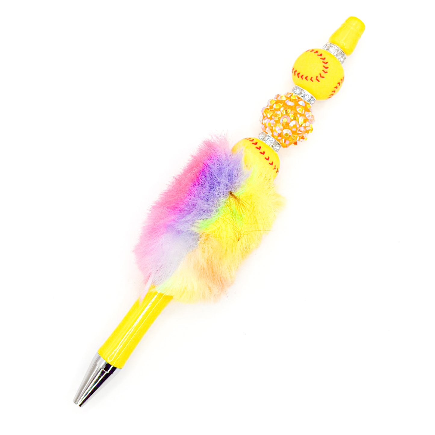 Yellow Softball Charm Pen