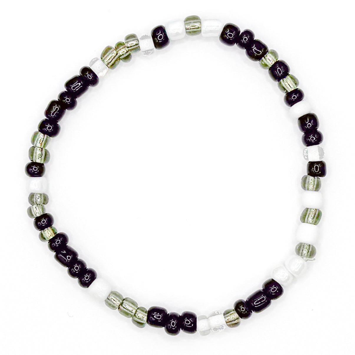 Grey Scale Seed Beaded Bracelet