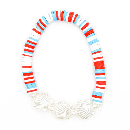 4 oth Of July On The Beach Clay Beaded Bracelet