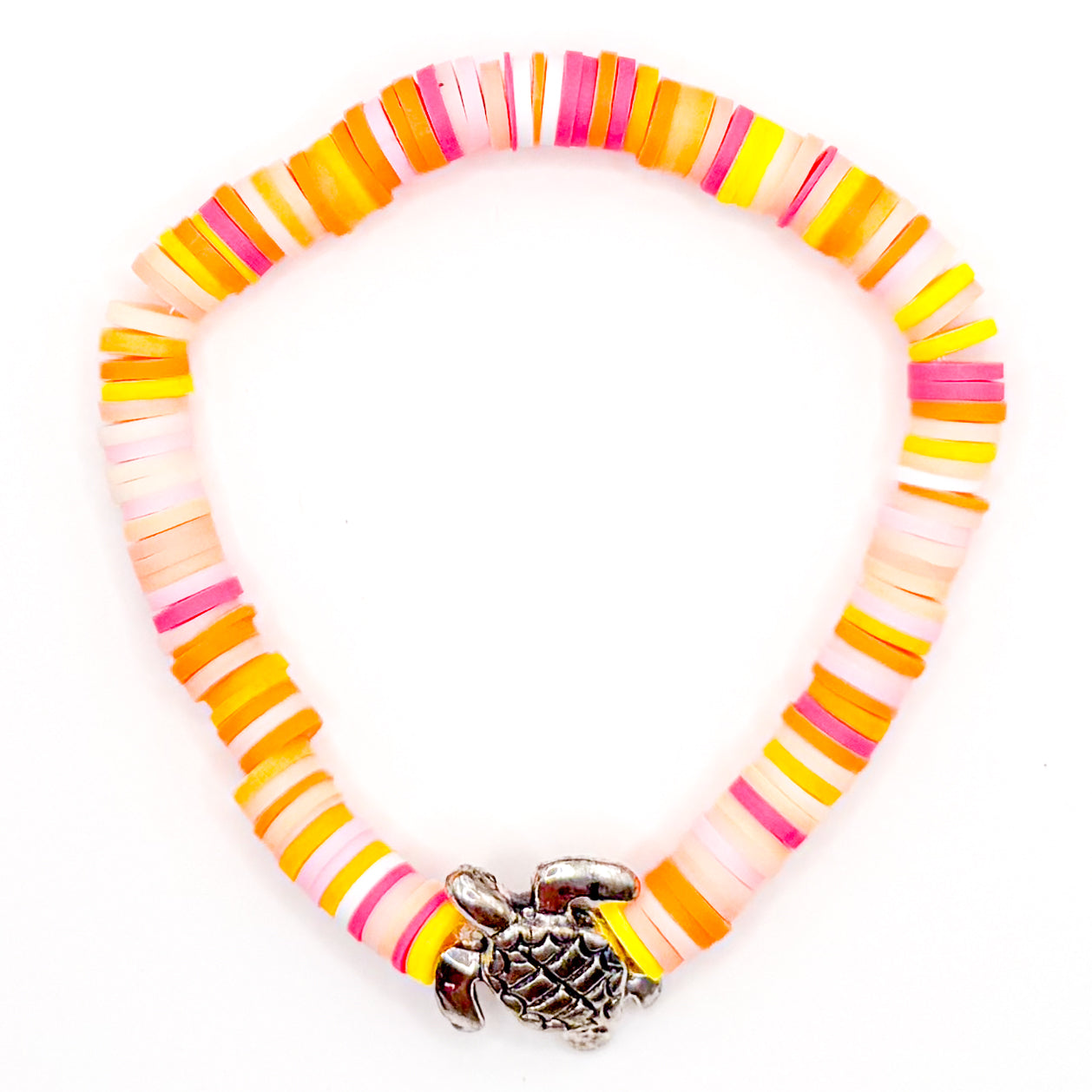 Metallic Turtle Morning Clay Beaded Bracelet