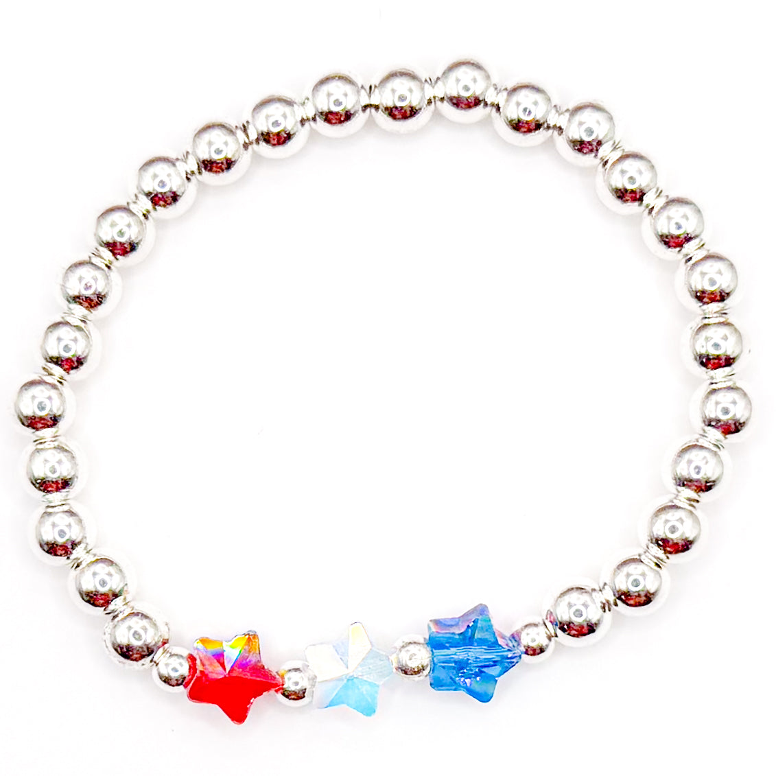 Simple Patriotic Stars Beaded Bracelet