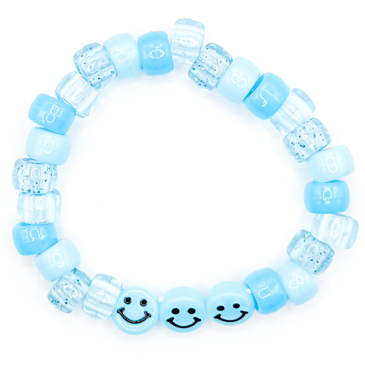 Light Blue Smiles Beaded Bracelet
