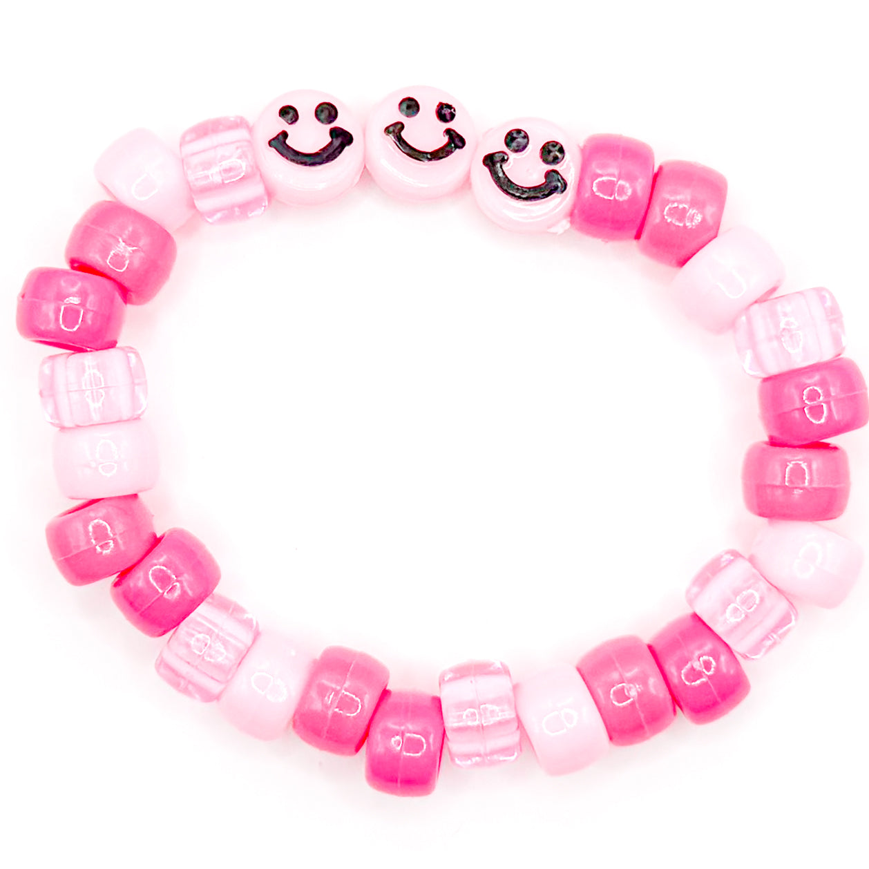 Pink Smiles Pony Beaded Bracelet