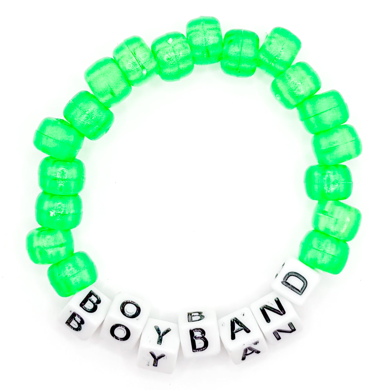 Green "Boyband" Beaded Bracelet