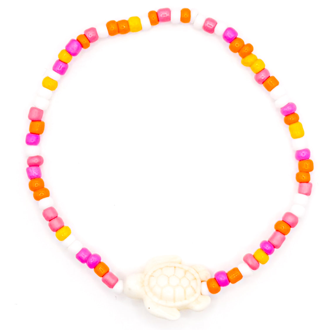 Summer Sunset Turtle Seed Beaded Bracelet