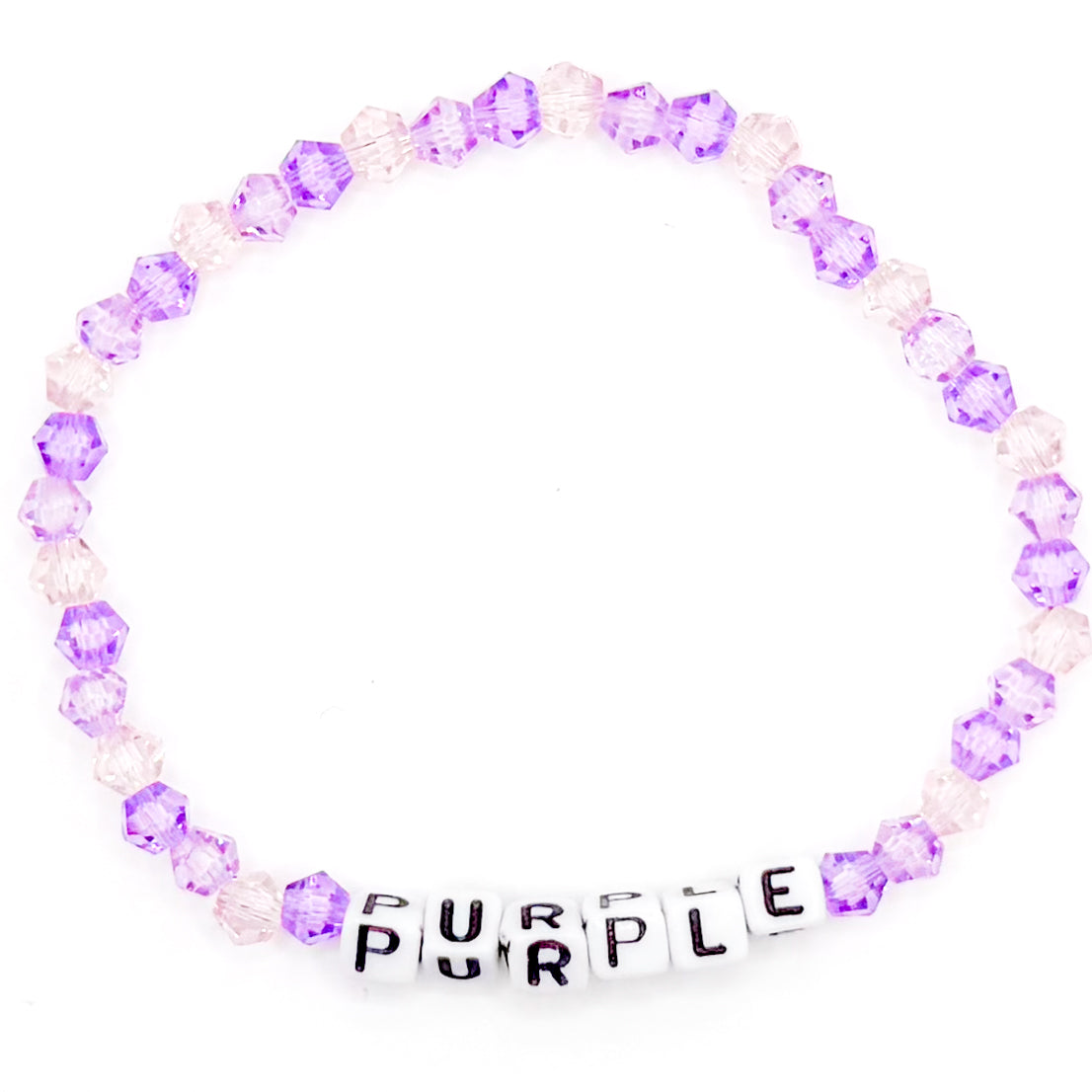 Purple "PURPLE" Bead Buddy Bracelet