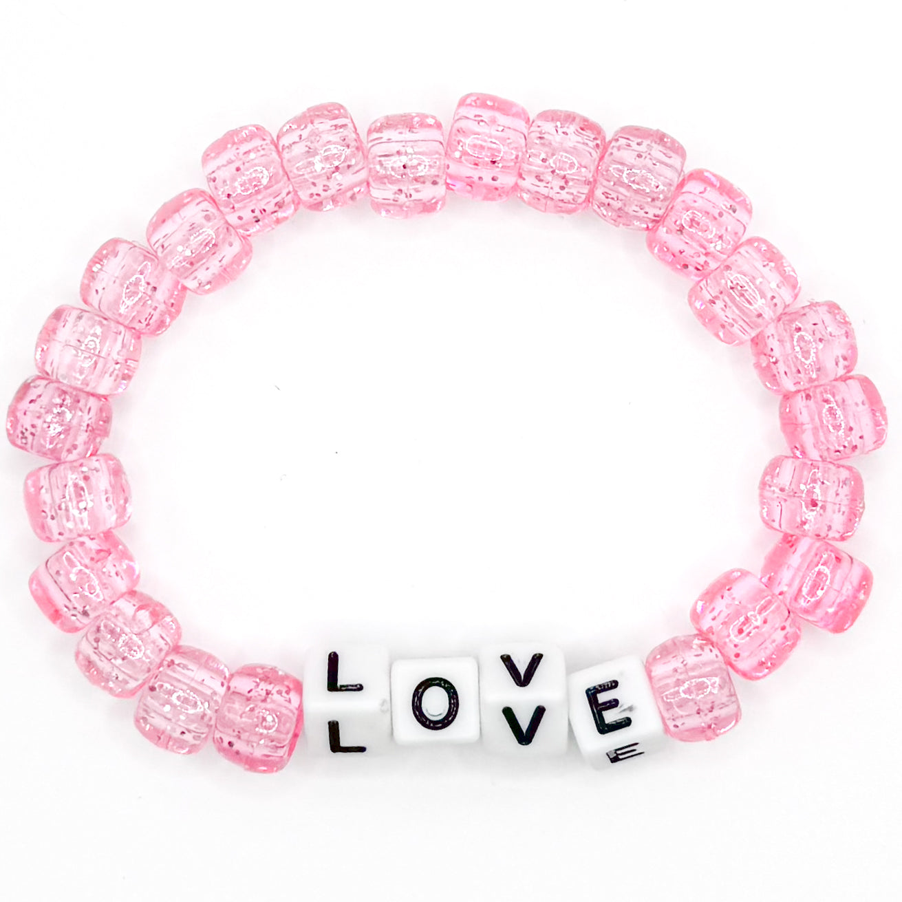 Light Pink "Love" Beaded Bracelet