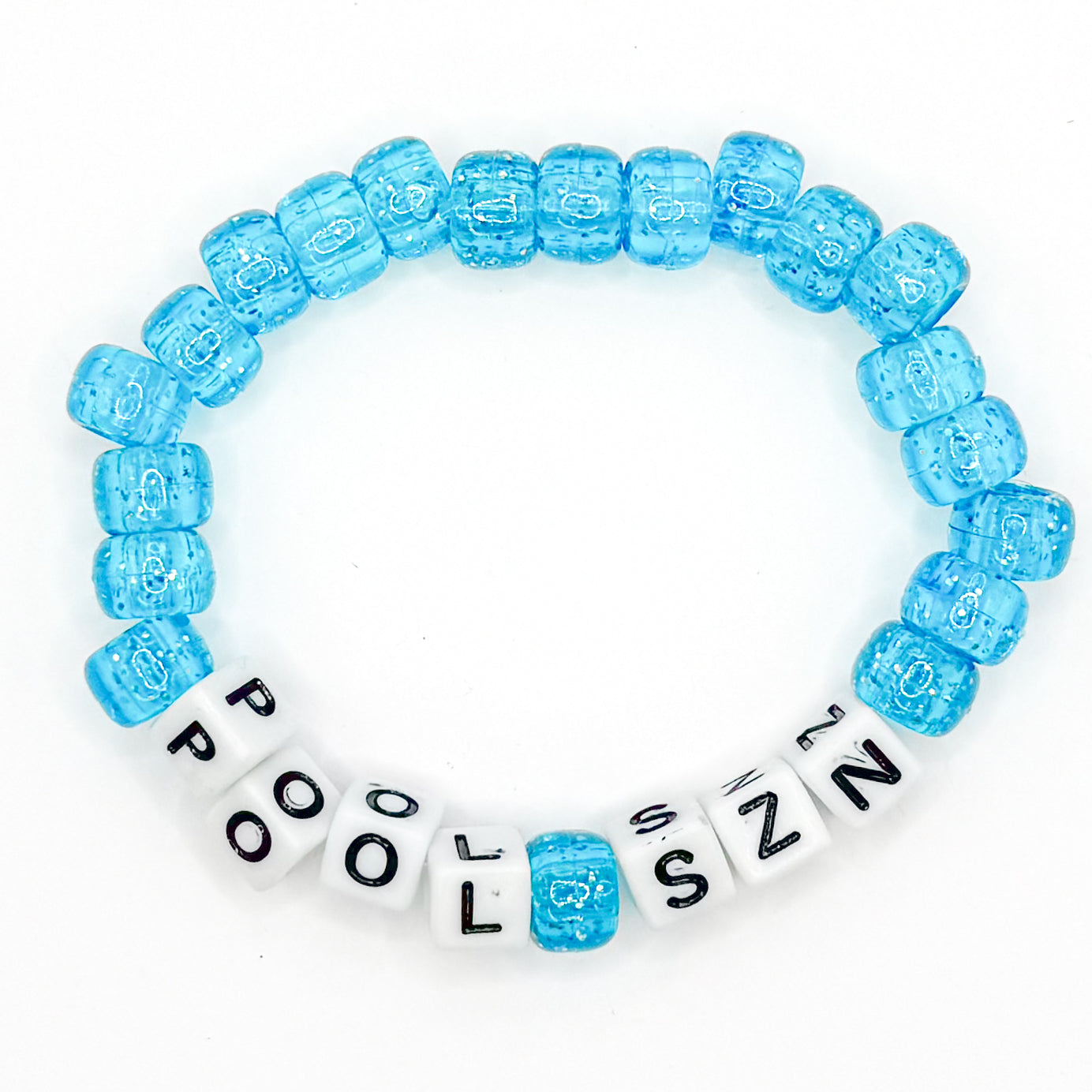 Blue "Pool Szn" Beaded Bracelet