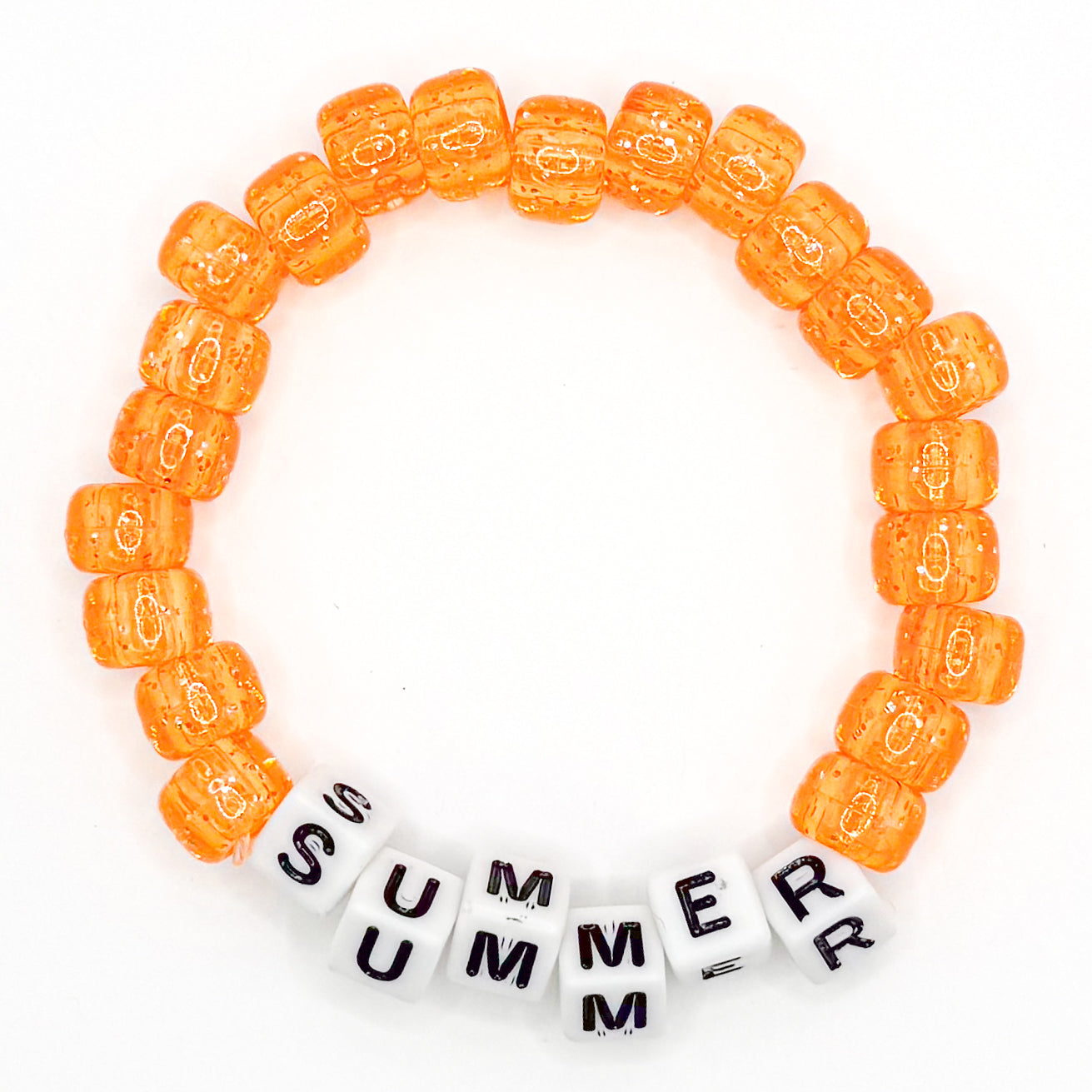 Orange "Summer" Beaded Bracelet
