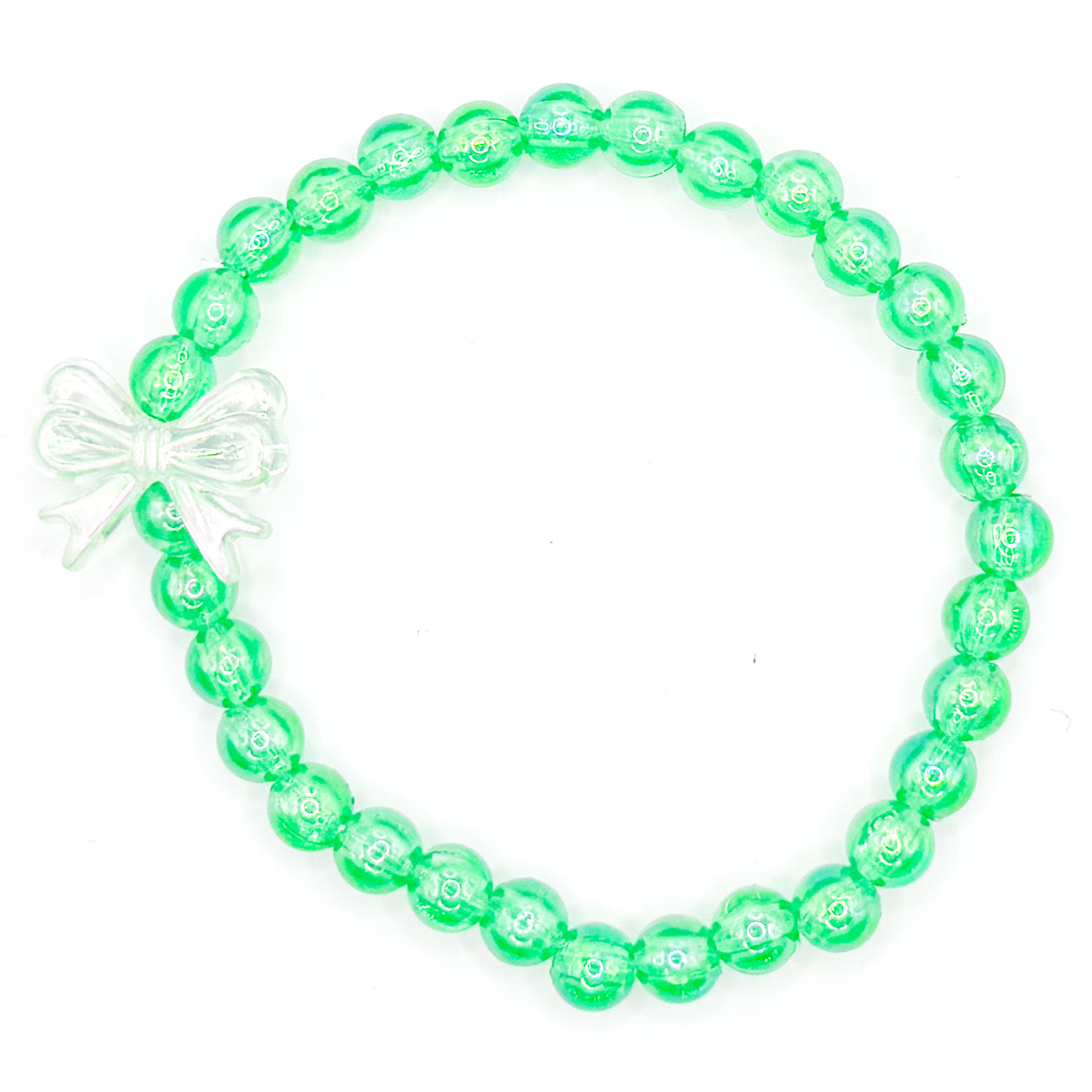 Green Bow Beaded Bracelet
