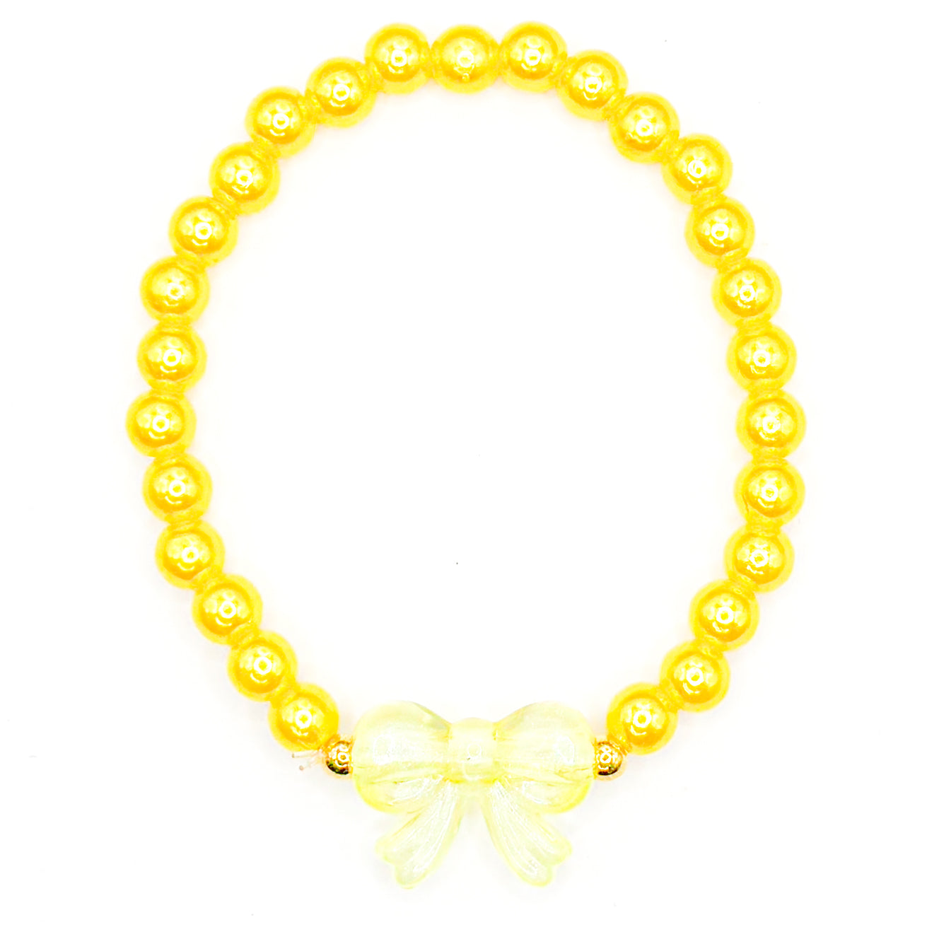 Yellow Bow Beaded Bracelet