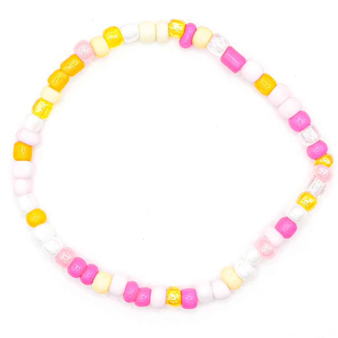 Pink Lemonade Seed Beaded Bracelet