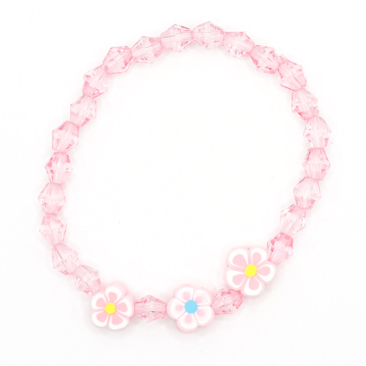 Pink Aloha Flowers Beaded Bracelet