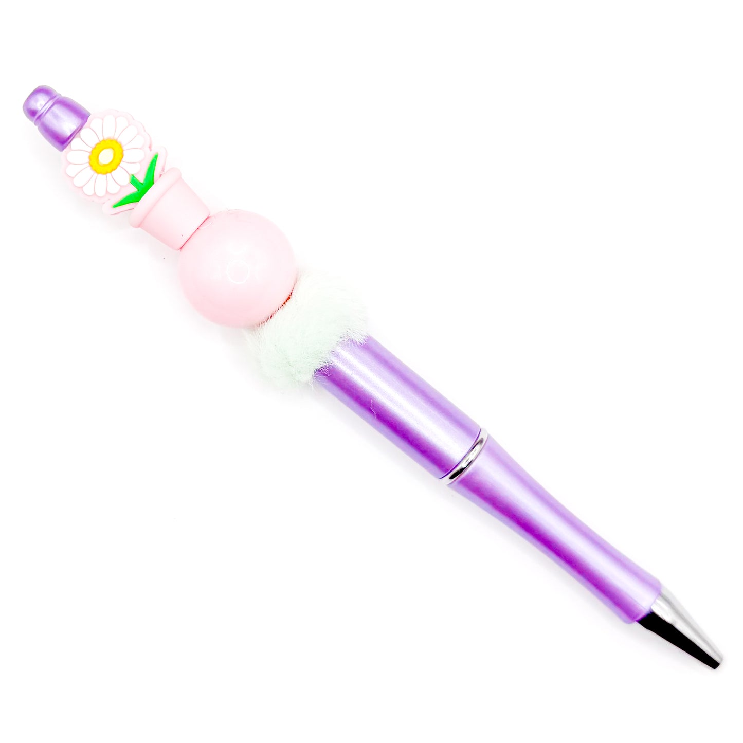 Purple Preppy Flower Charm Pen