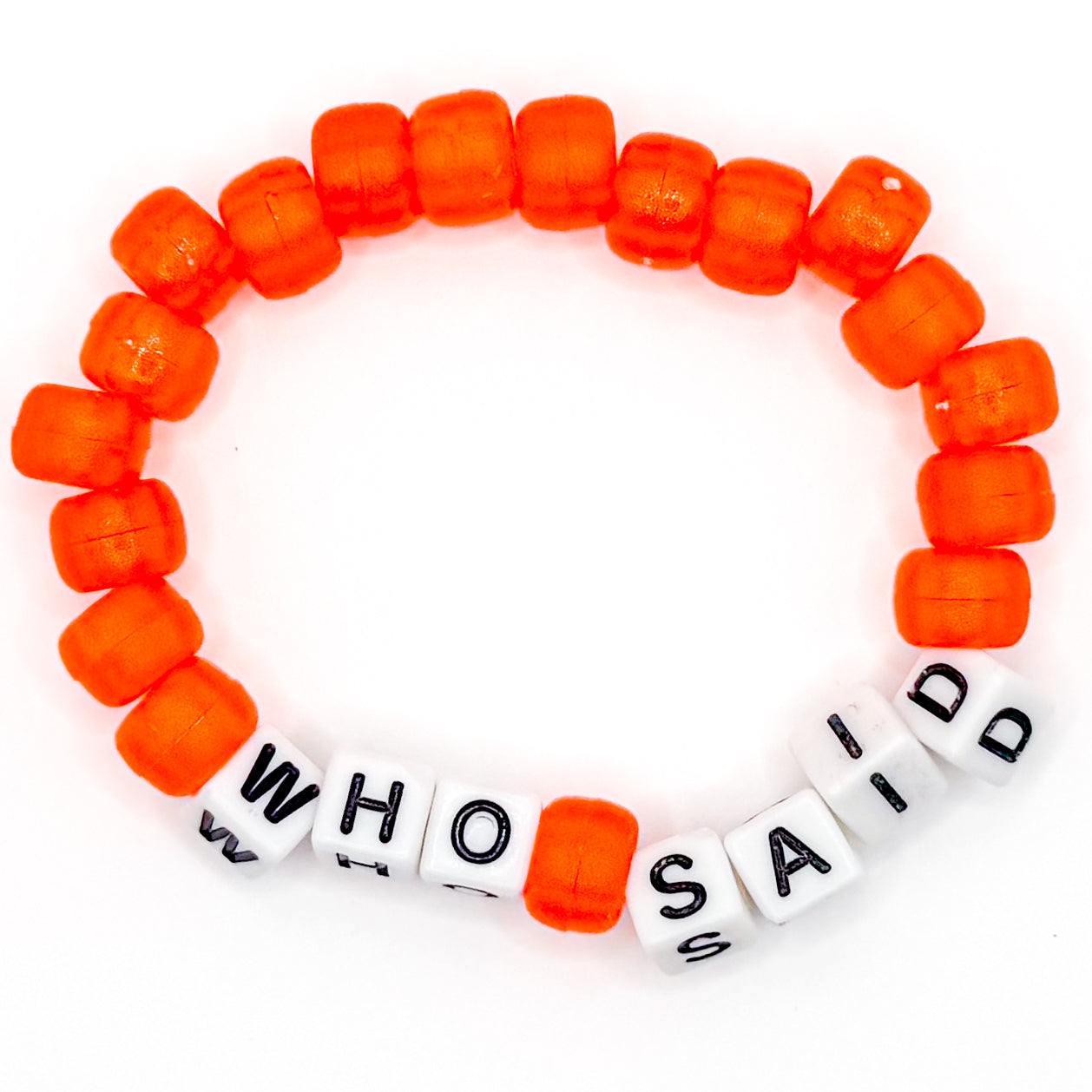Orange "Who Said" Beaded Bracelet