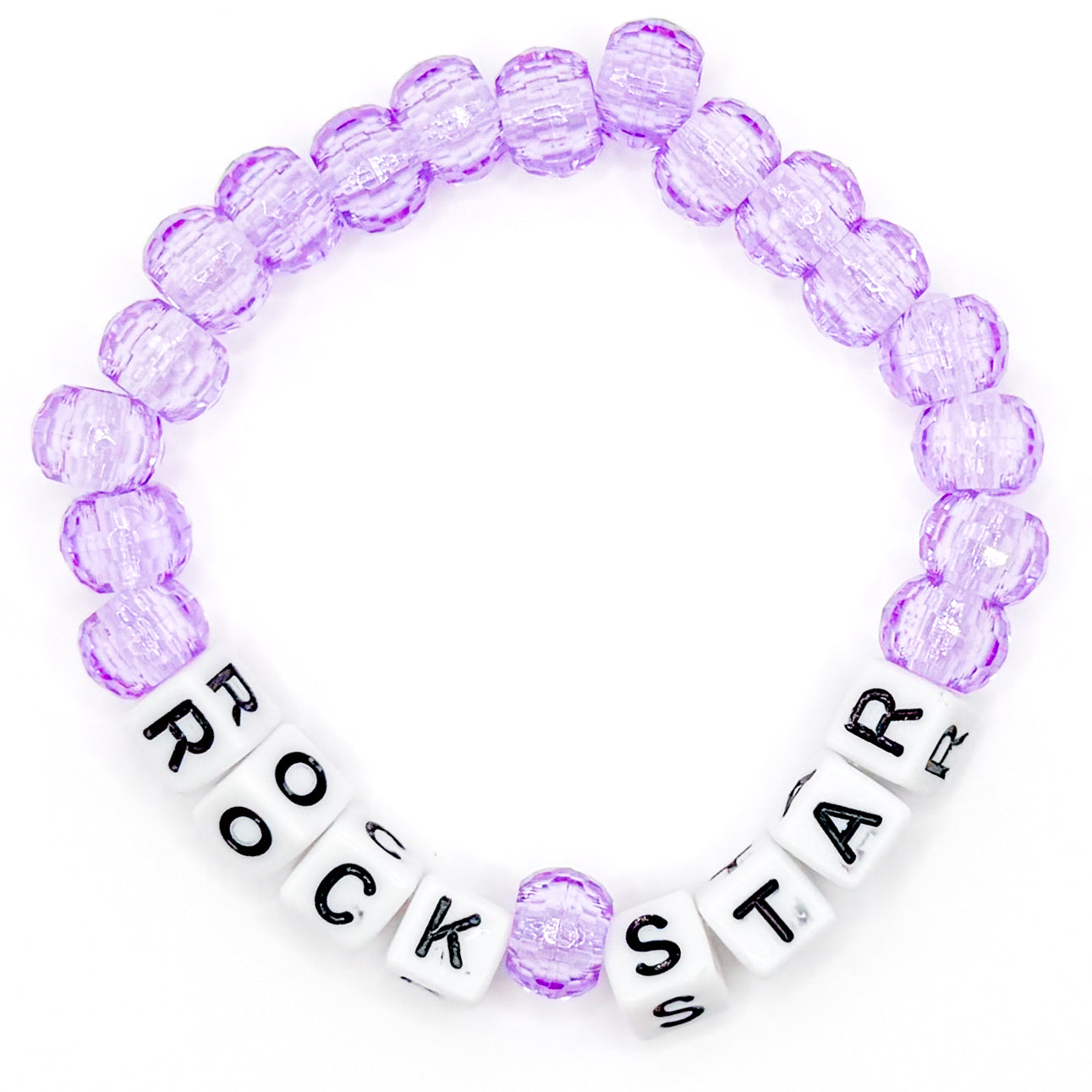 Purple "Rock Star" Beaded Bracelet