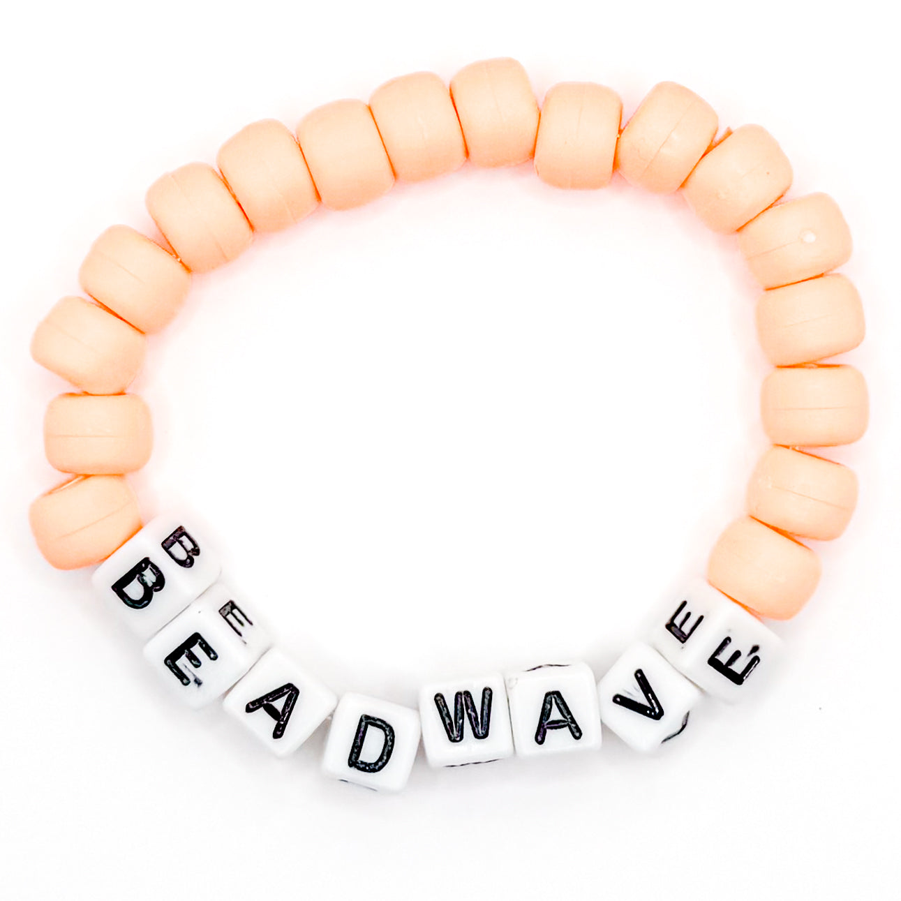 Light Orange "BeadWave" Beaded Bracelet
