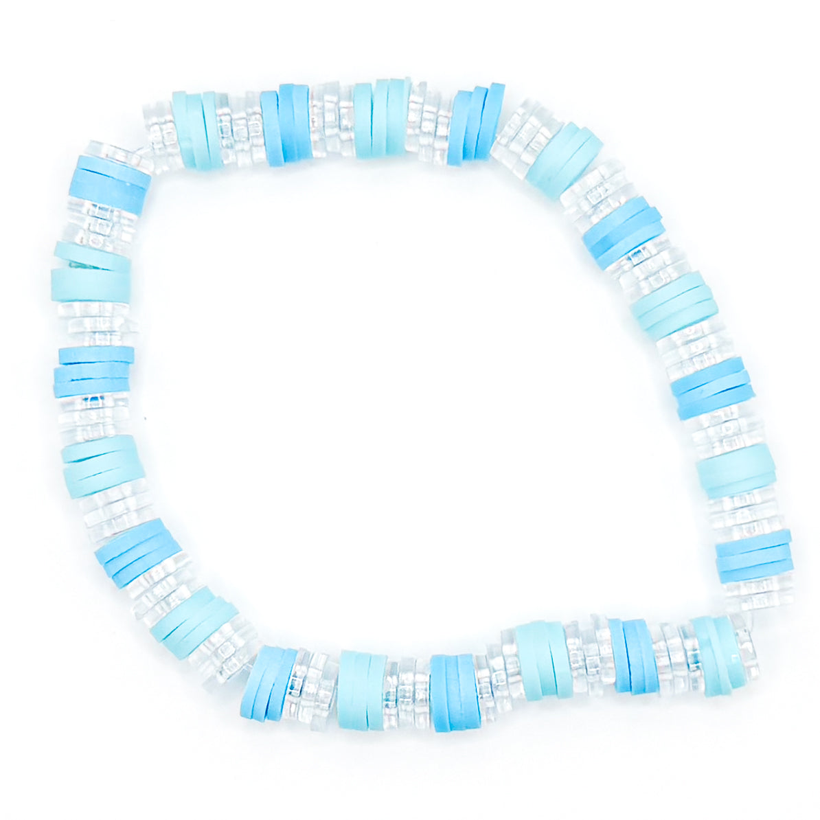 Blue and Clear Beaded Bracelet