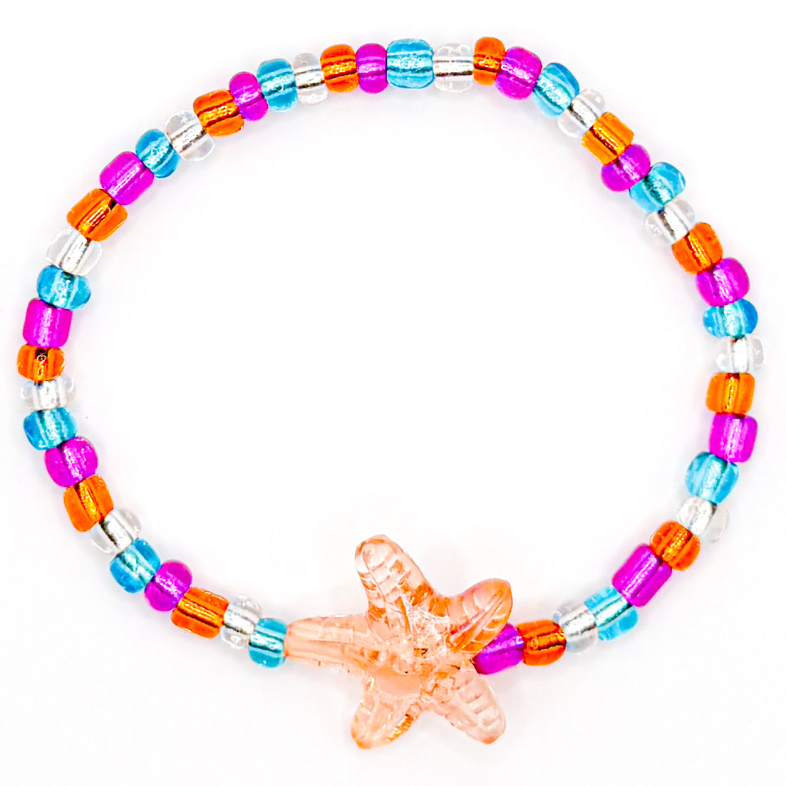 Beachy Starfish Seed Beaded Bracelet