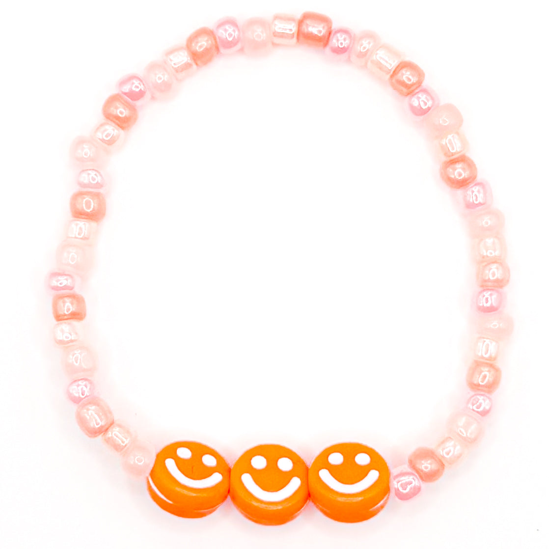 Orange Smiles Seed Bead Bracelet