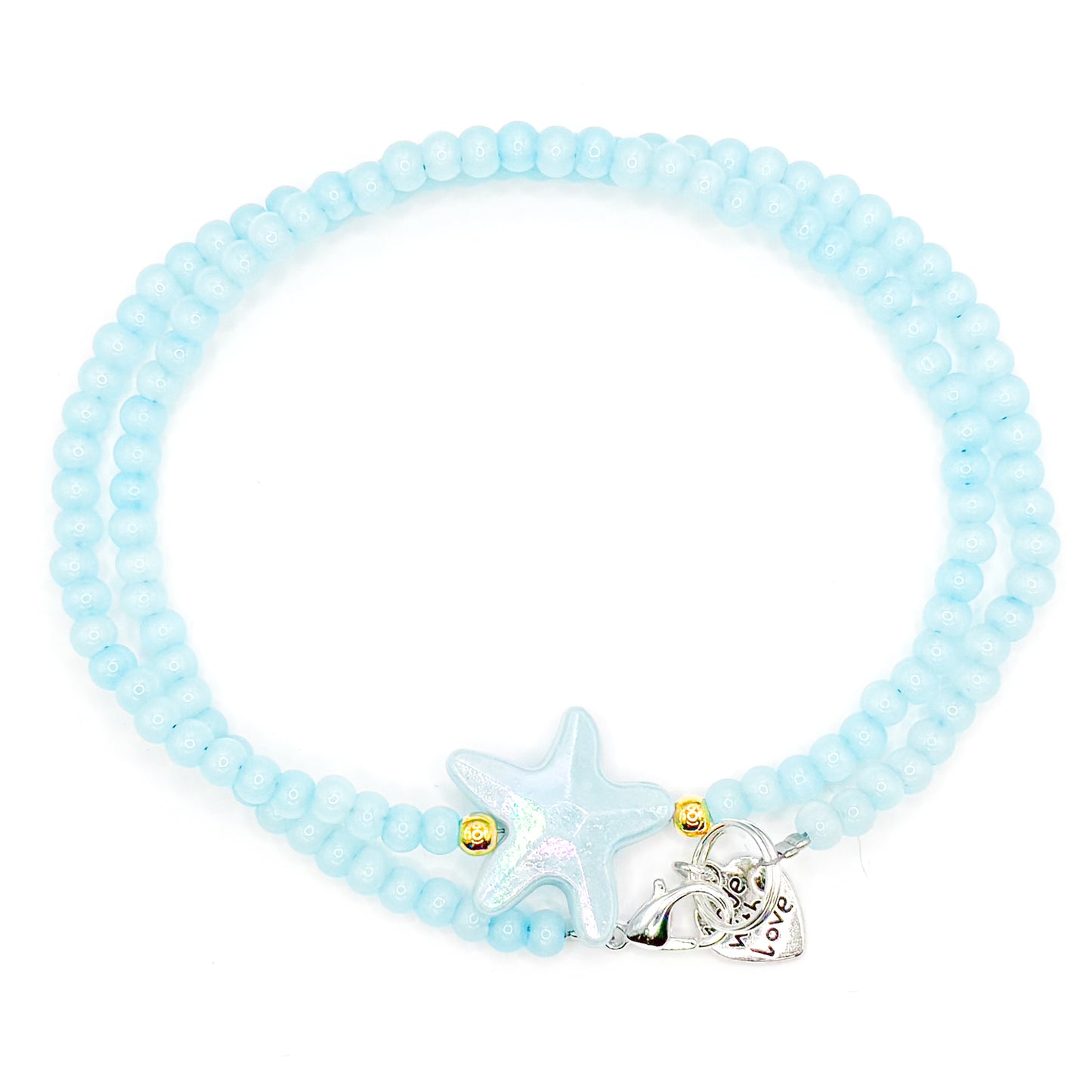 Neon Blue Starfish 18 Inch Necklace
