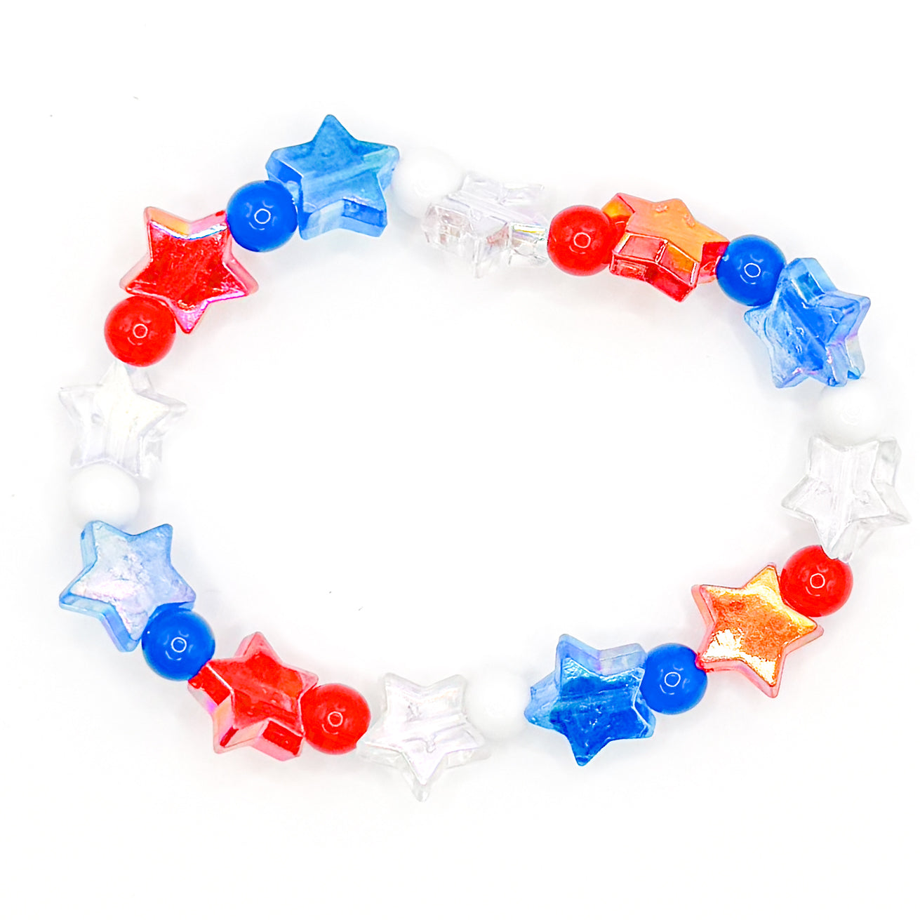 Patriotic Stars Beaded Bracelet