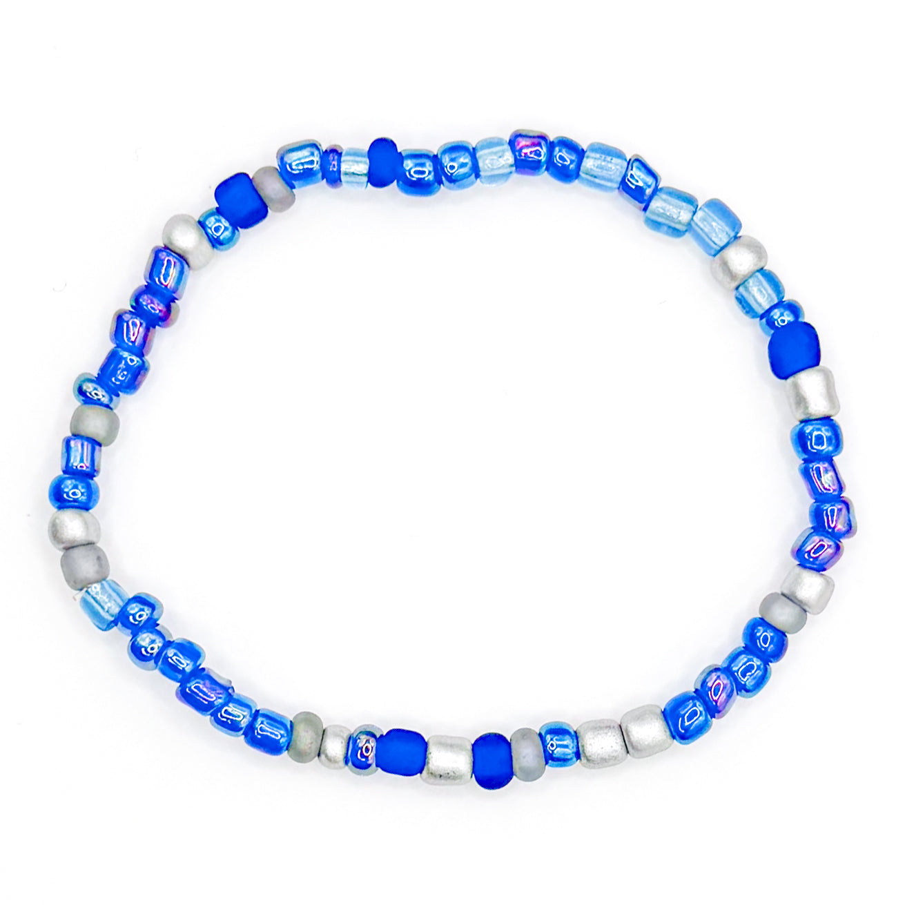 Ocean Blue Seed Beaded Bracelet