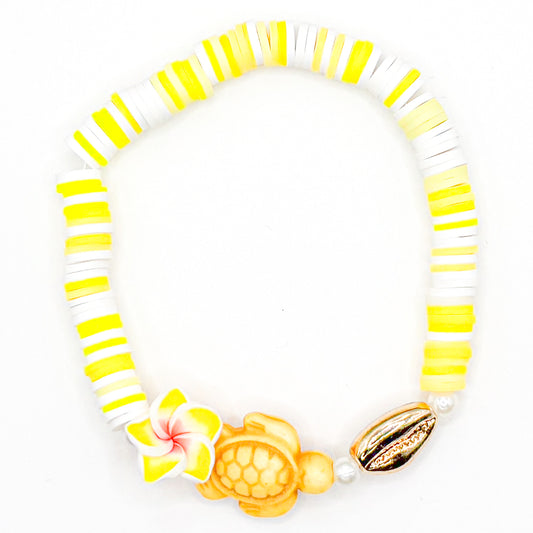 Cold Lemonade Aloha Clay Beaded Bracelet