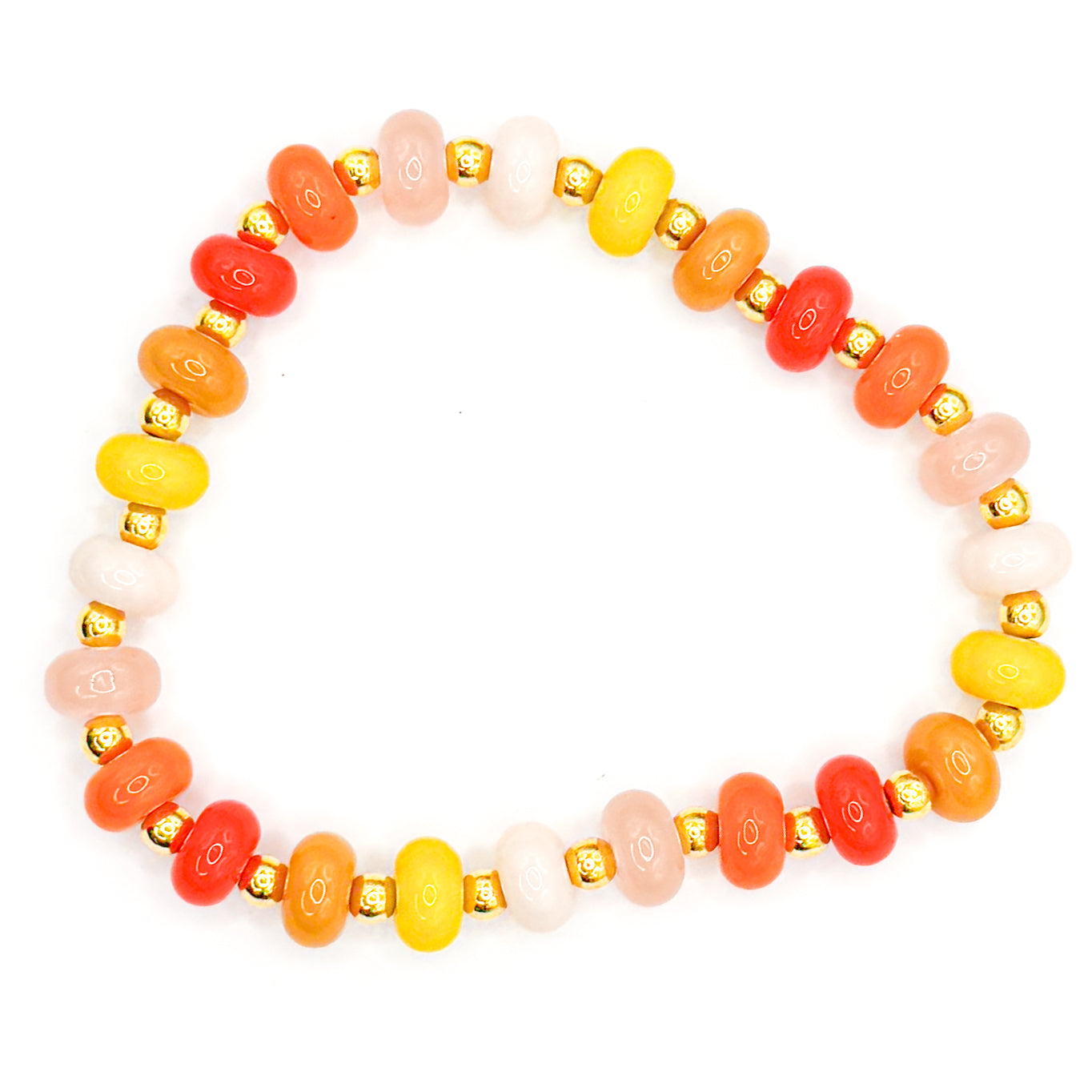 Orange Yellow Coastal Glass Beaded Bracelet