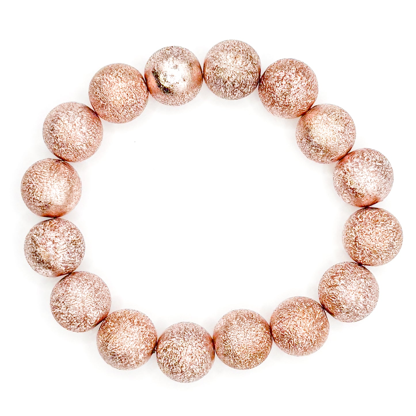 Rose Gold Moon Rock Stacker Beaded Bracelet