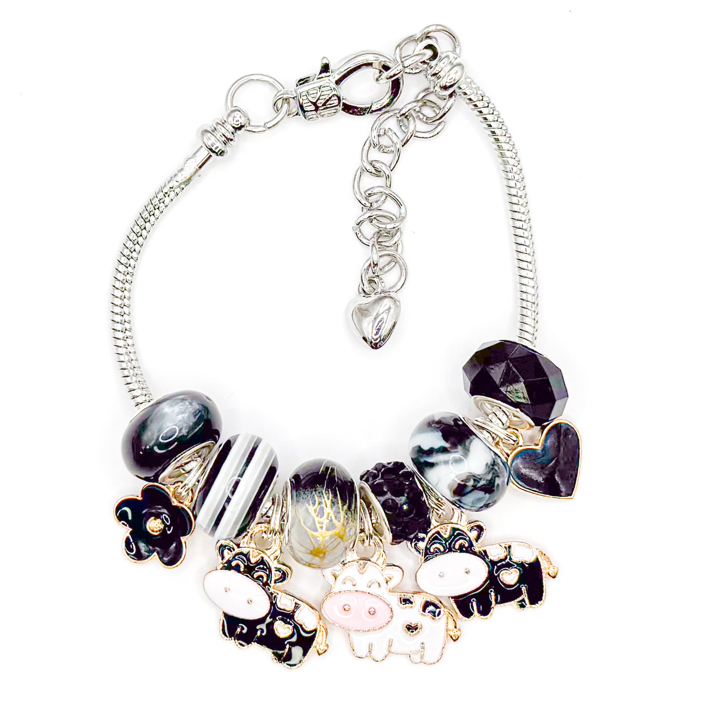 Loveable Cow European Charms Bracelet