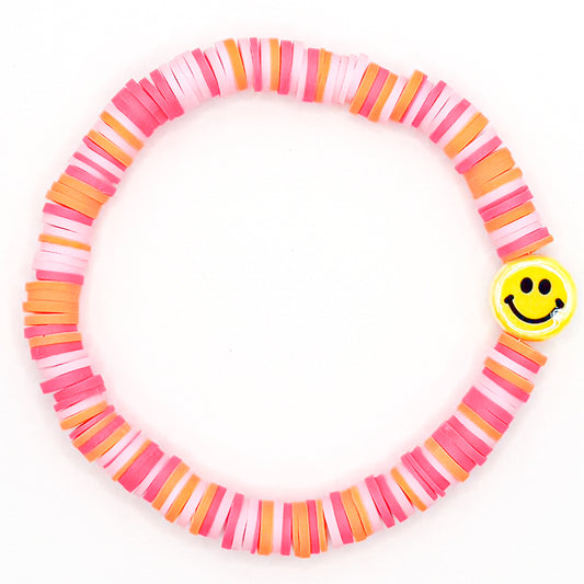 Smiley Prepster Aura Clay Beaded Bracelet